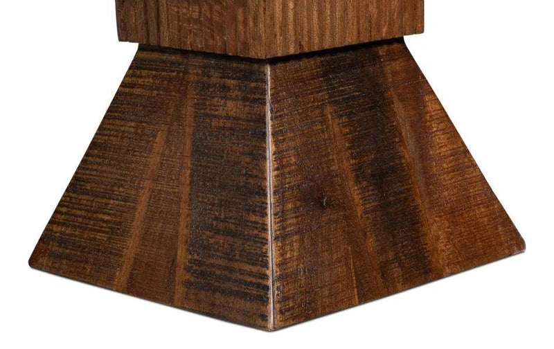 Manny Wood Brown Square End Table Side Tables LOOMLAN By Sarreid