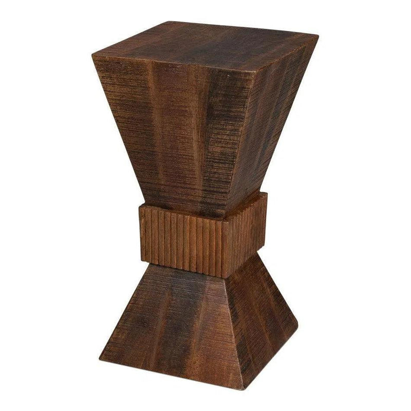 Manny Wood Brown Square End Table Side Tables LOOMLAN By Sarreid