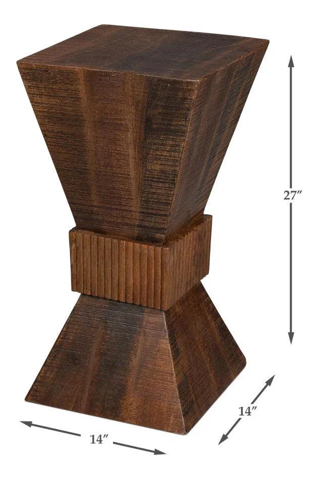 Manny Wood Brown Square End Table Side Tables LOOMLAN By Sarreid