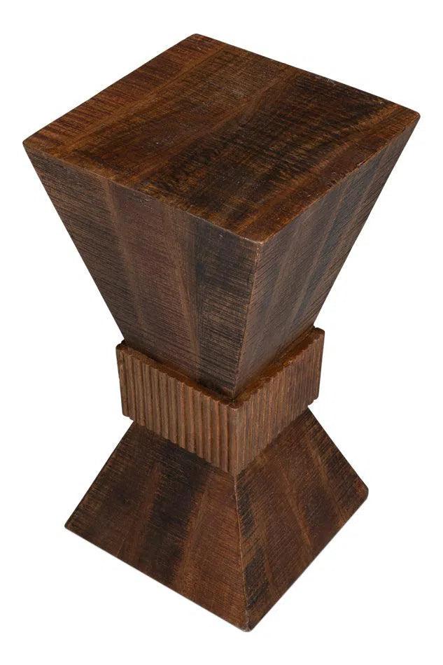 Manny Wood Brown Square End Table Side Tables LOOMLAN By Sarreid