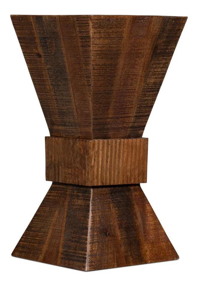 Manny Wood Brown Square End Table Side Tables LOOMLAN By Sarreid