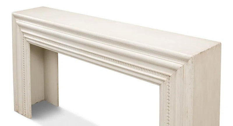 Mantel Console Table Antique White Reclaimed Wood Console Tables LOOMLAN By Sarreid