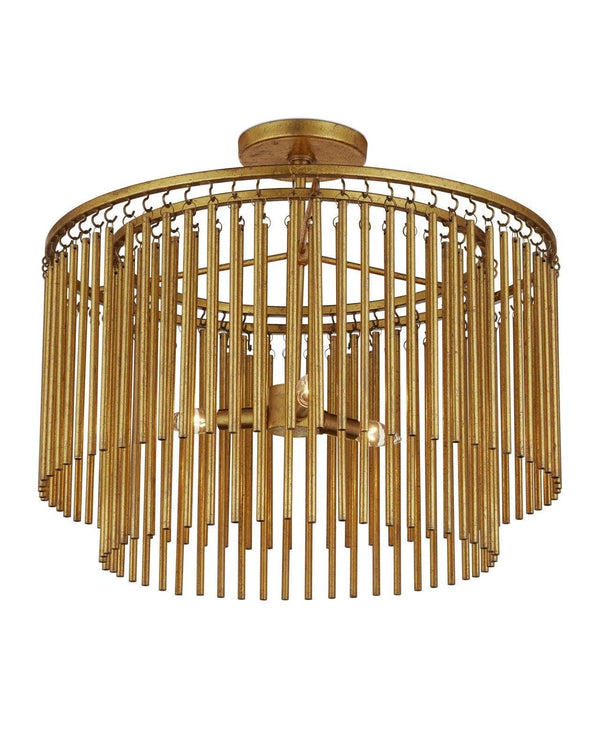 Mantra Iron and Brass Gold Semi-Flush Mount Flush Mounts LOOMLAN By Currey & Co