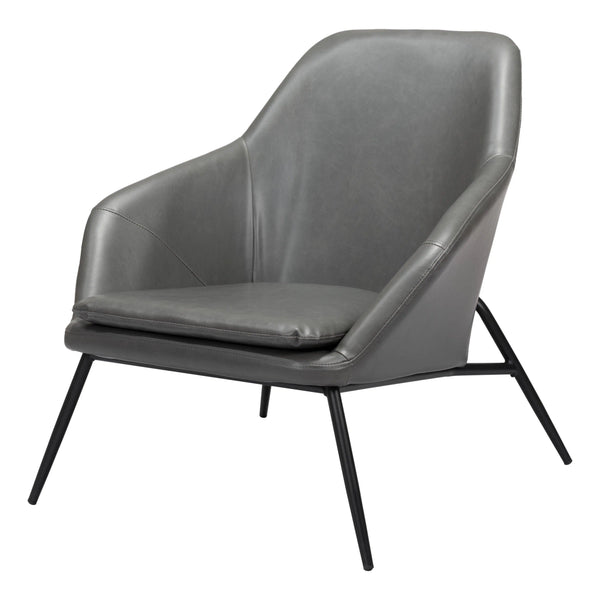 Manuel Accent Chair Gray Club Chairs LOOMLAN By Zuo Modern