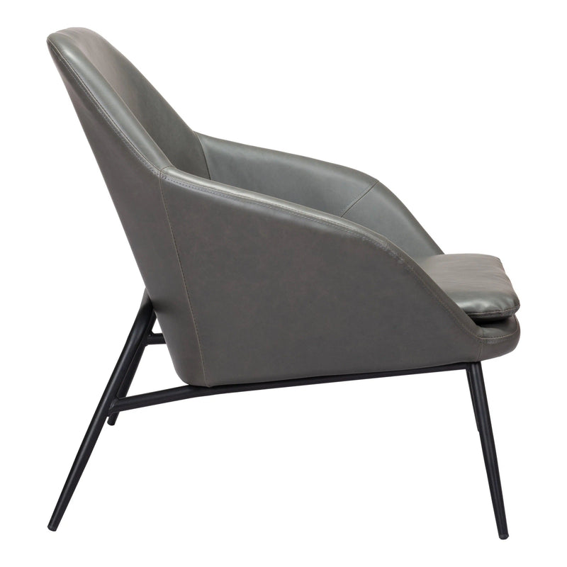 Manuel Accent Chair Gray Club Chairs LOOMLAN By Zuo Modern