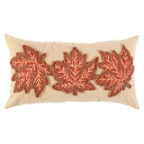 Maple Leaf Beige Lumbar Decorative Pillow Throw Pillows LOOMLAN By LOOMLAN