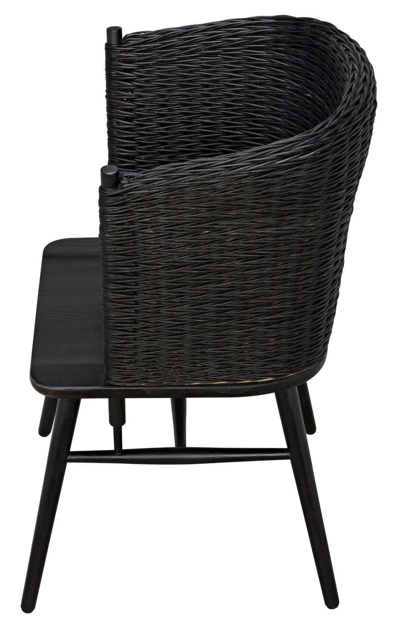 Marabu Chair, Charcoal Black with Leather Accent Chairs LOOMLAN By Noir