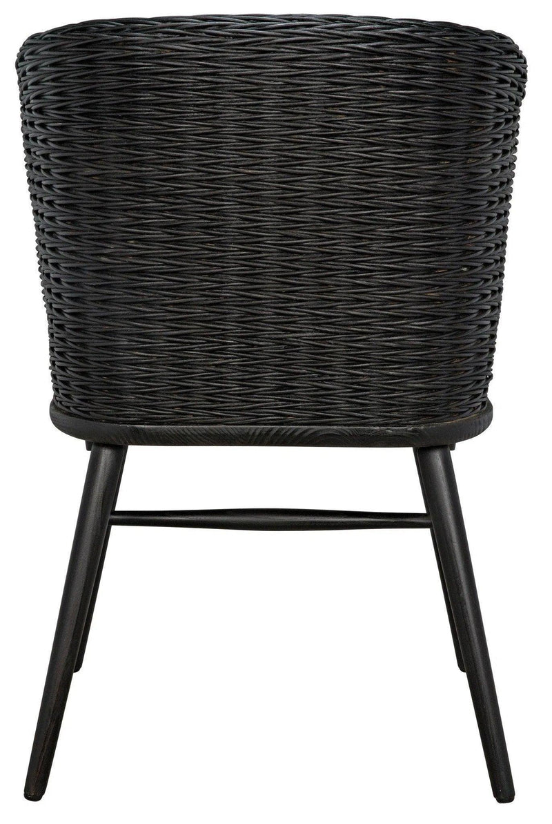 Marabu Chair, Charcoal Black with Leather Accent Chairs LOOMLAN By Noir