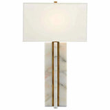 Marble Antique Brass Khalil Table Lamp Table Lamps LOOMLAN By Currey & Co