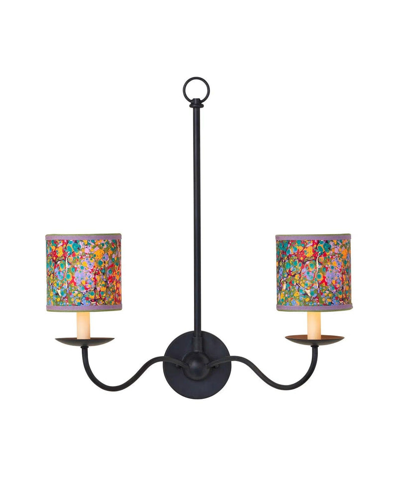 Marble Multi-Color Paper Drum Chandelier Shade Chandeliers LOOMLAN By Currey & Co