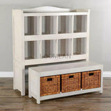 Marble White Storage Entryway Cabbies with Bench Bookcases LOOMLAN By Sunny D