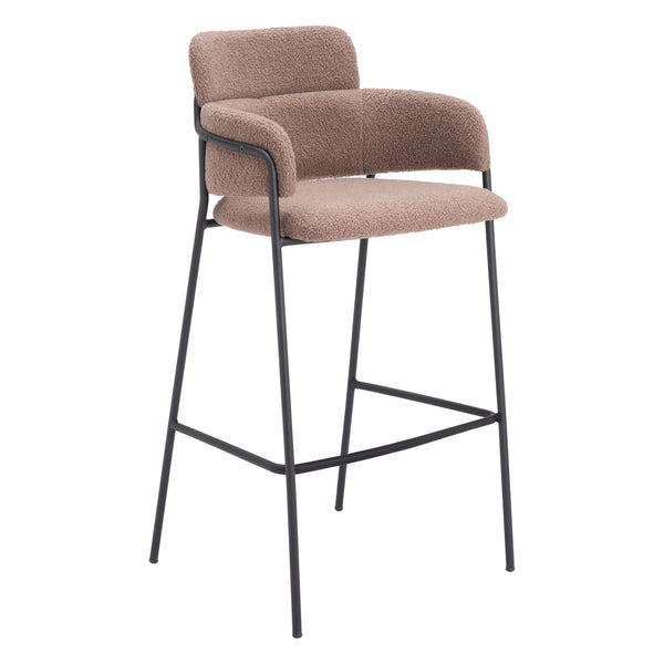 Marcel Barstool (Set of 2) Brown Bar Stools LOOMLAN By Zuo Modern