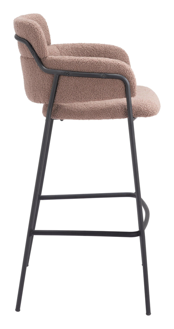 Marcel Barstool (Set of 2) Brown Bar Stools LOOMLAN By Zuo Modern