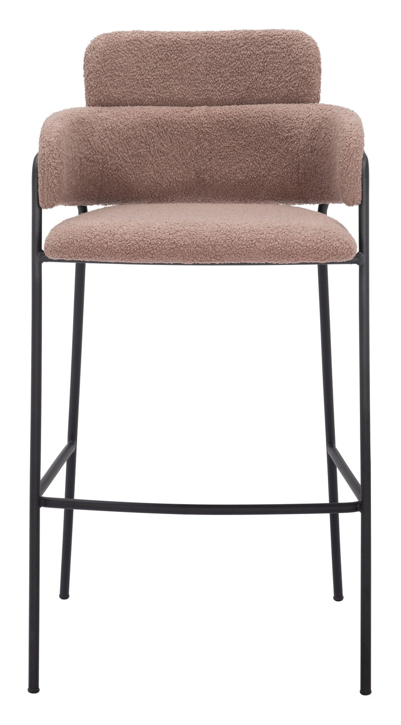 Marcel Barstool (Set of 2) Brown Bar Stools LOOMLAN By Zuo Modern