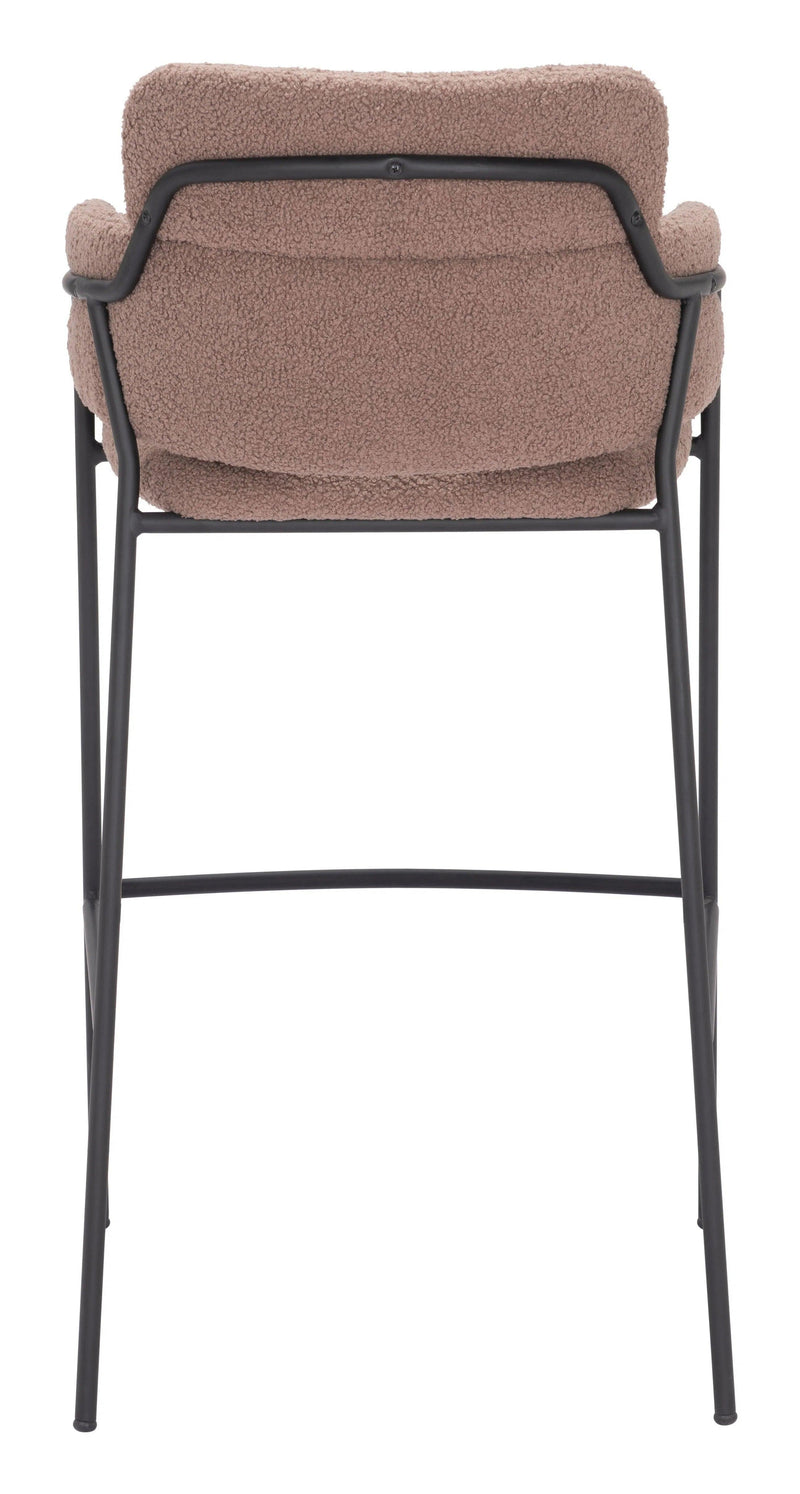 Marcel Barstool (Set of 2) Brown Bar Stools LOOMLAN By Zuo Modern