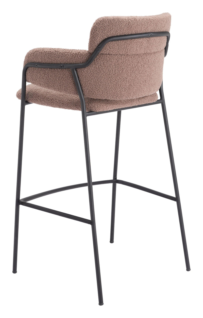 Marcel Barstool (Set of 2) Brown Bar Stools LOOMLAN By Zuo Modern