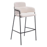 Marcel Barstool (Set of 2) Cream Bar Stools LOOMLAN By Zuo Modern