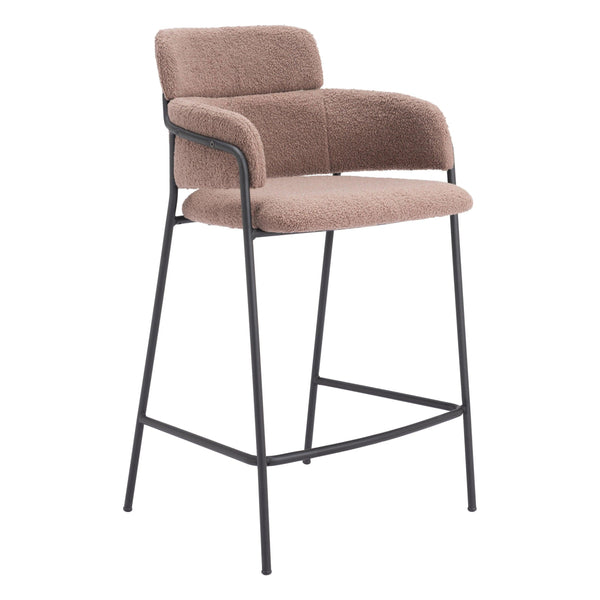 Marcel Counter Stool (Set of 2) Brown Counter Stools LOOMLAN By Zuo Modern