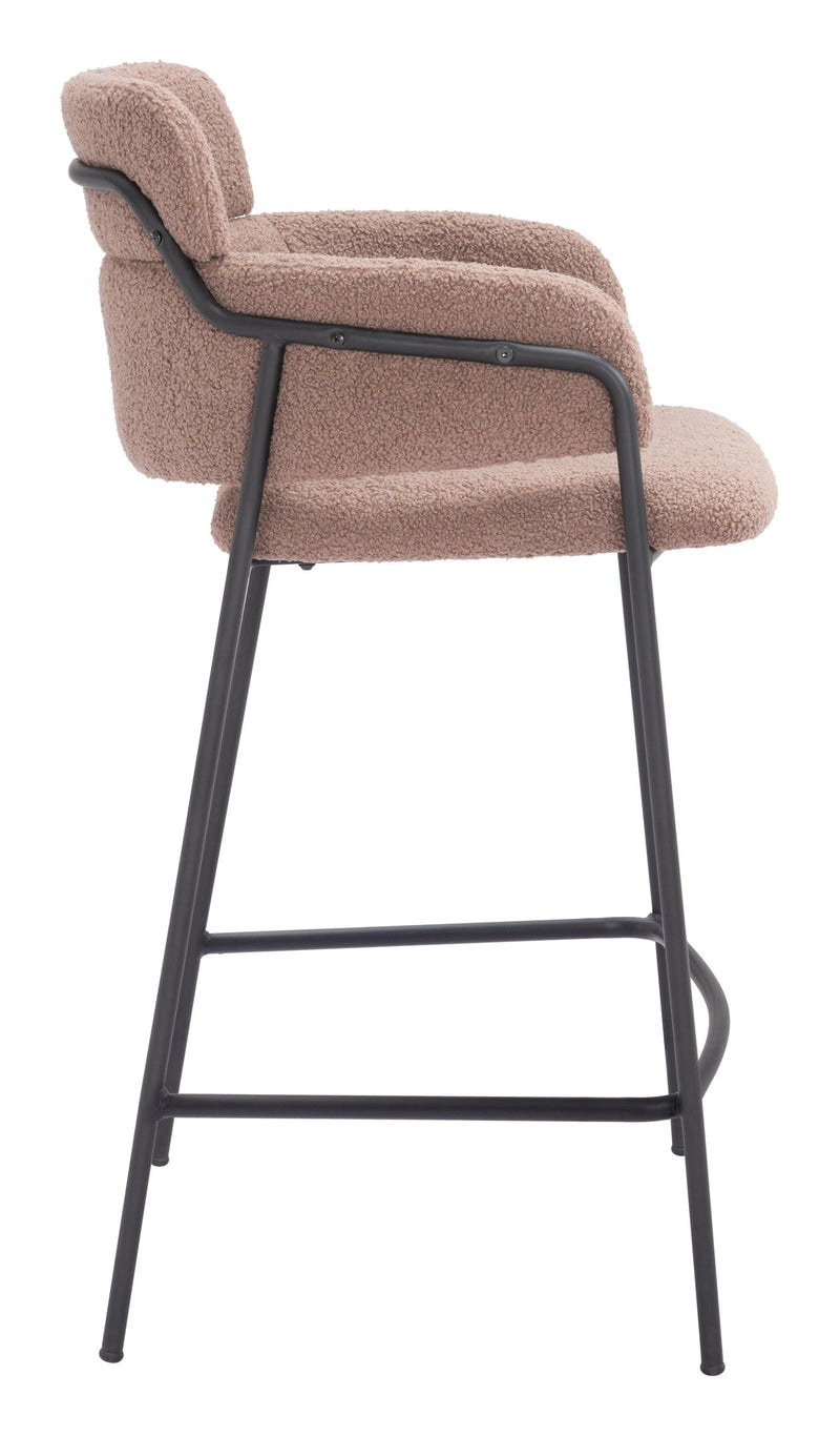 Marcel Counter Stool (Set of 2) Brown Counter Stools LOOMLAN By Zuo Modern