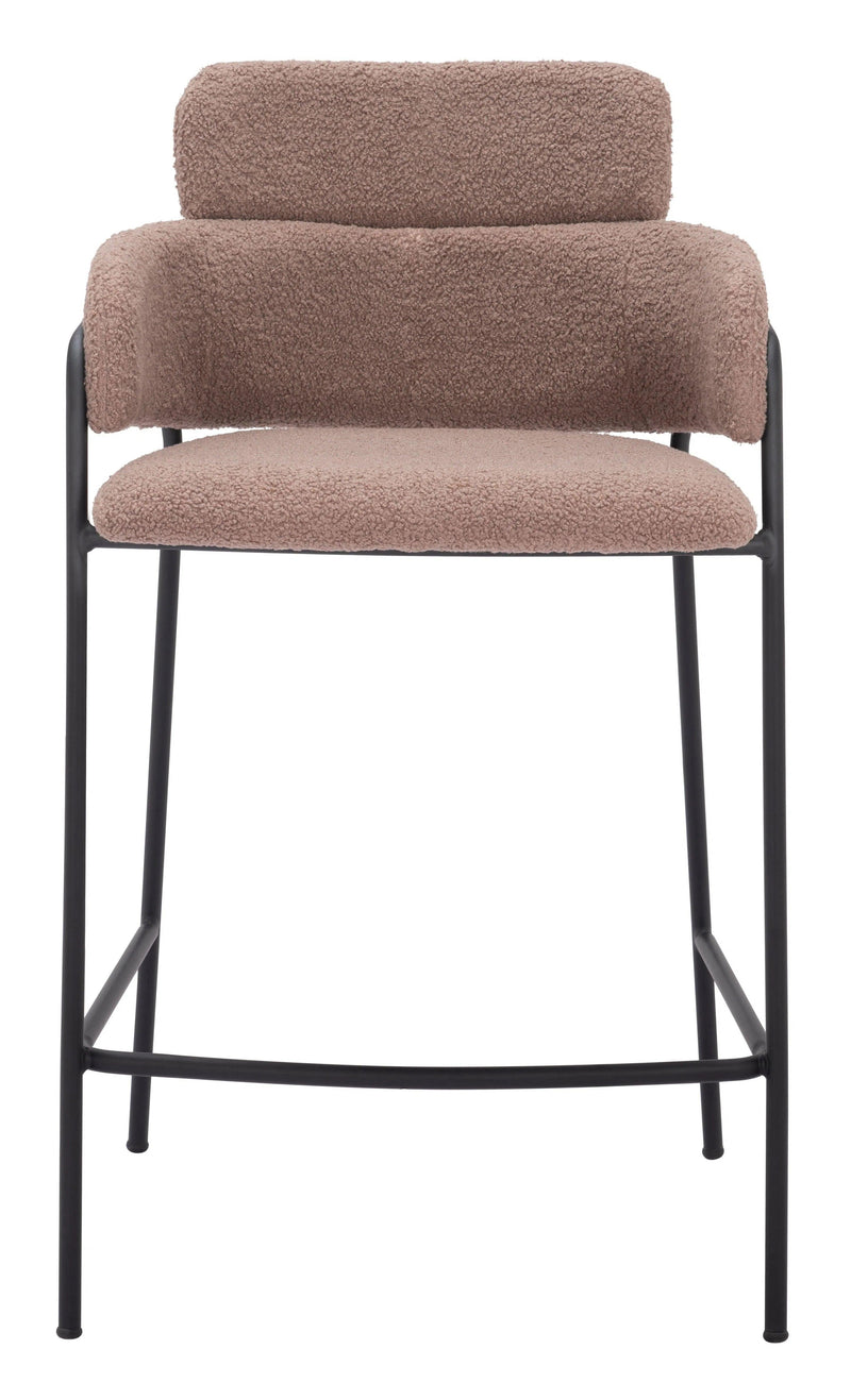 Marcel Counter Stool (Set of 2) Brown Counter Stools LOOMLAN By Zuo Modern