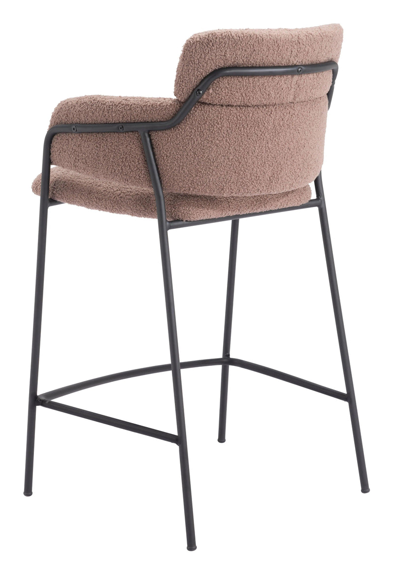 Marcel Counter Stool (Set of 2) Brown Counter Stools LOOMLAN By Zuo Modern