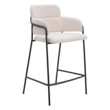 Marcel Counter Stool (Set of 2) Cream Counter Stools LOOMLAN By Zuo Modern