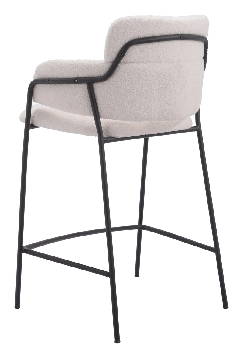 Marcel Counter Stool (Set of 2) Cream Counter Stools LOOMLAN By Zuo Modern