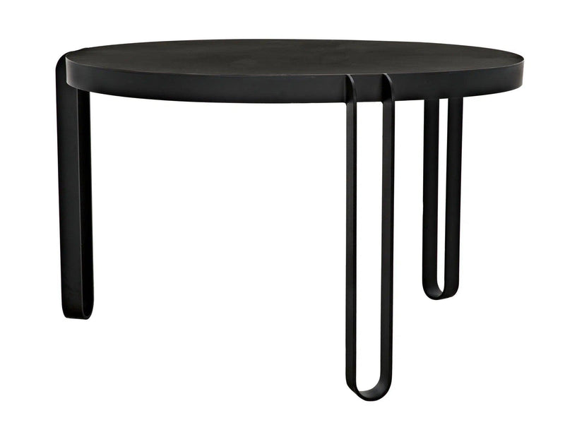 Marcellus Dining Table, 49", Black Metal Dining Tables LOOMLAN By Noir