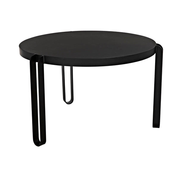 Marcellus Dining Table, 49", Black Metal Dining Tables LOOMLAN By Noir