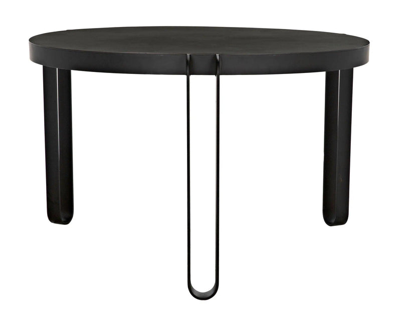 Marcellus Dining Table, 49", Black Metal Dining Tables LOOMLAN By Noir