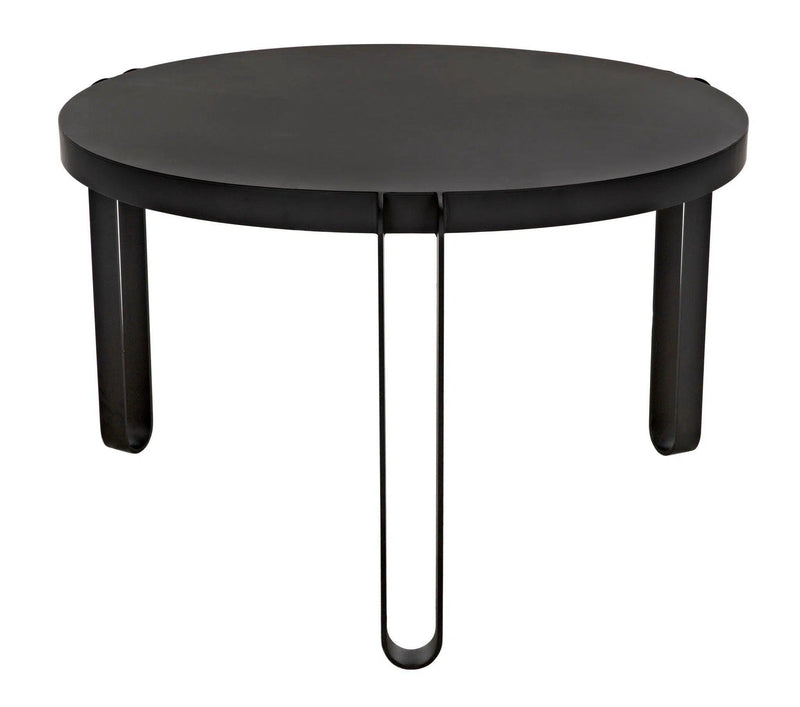 Marcellus Dining Table, 49", Black Metal Dining Tables LOOMLAN By Noir