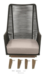 Marco Polo Lounge Chair - Grey Outdoor Lounge Chair Outdoor Lounge Chairs LOOMLAN By Seasonal Living