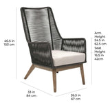 Marco Polo Lounge Chair - Grey Outdoor Lounge Chair Outdoor Lounge Chairs LOOMLAN By Seasonal Living