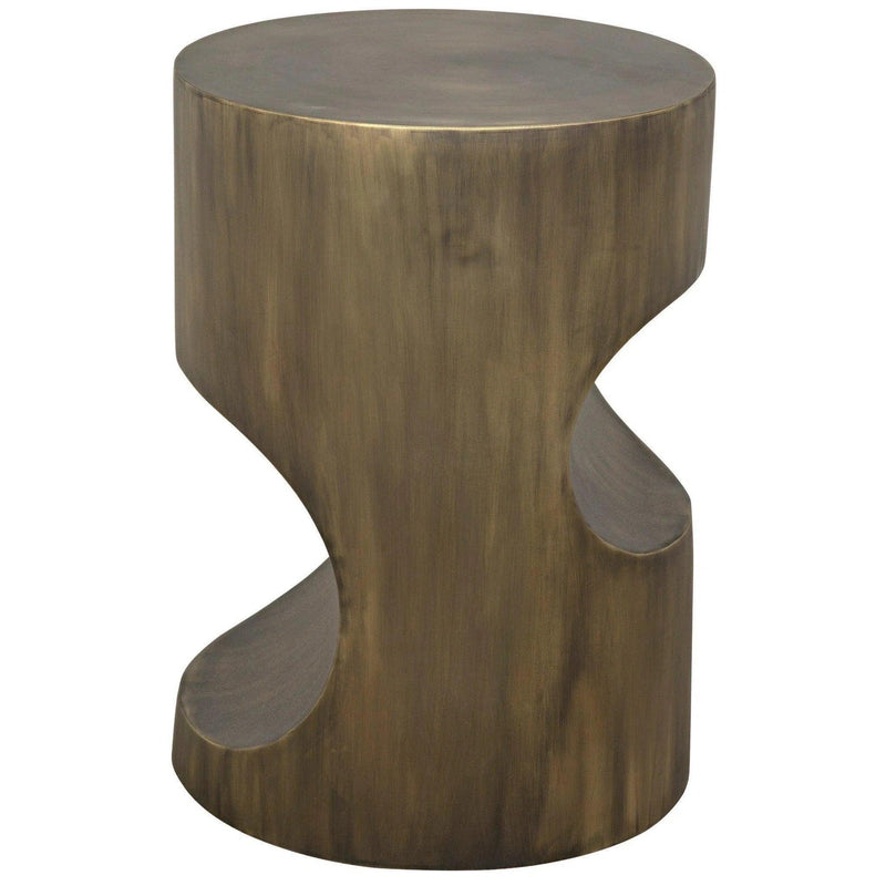 Margo Steel Round Side Table With Aged Brass Finish Side Tables LOOMLAN By Noir