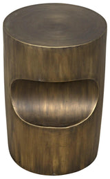 Margo Steel Round Side Table With Aged Brass Finish Side Tables LOOMLAN By Noir