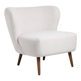 Margot Polyester Upholstered Cream Armless Accent Chair Club Chairs LOOMLAN By Moe's Home