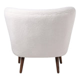 Margot Polyester Upholstered Cream Armless Accent Chair Club Chairs LOOMLAN By Moe's Home