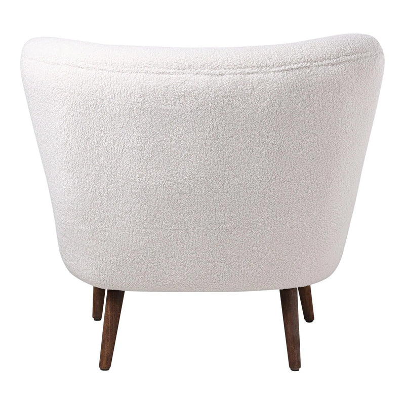 Margot Polyester Upholstered Cream Armless Accent Chair Club Chairs LOOMLAN By Moe's Home