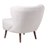 Margot Polyester Upholstered Cream Armless Accent Chair Club Chairs LOOMLAN By Moe's Home