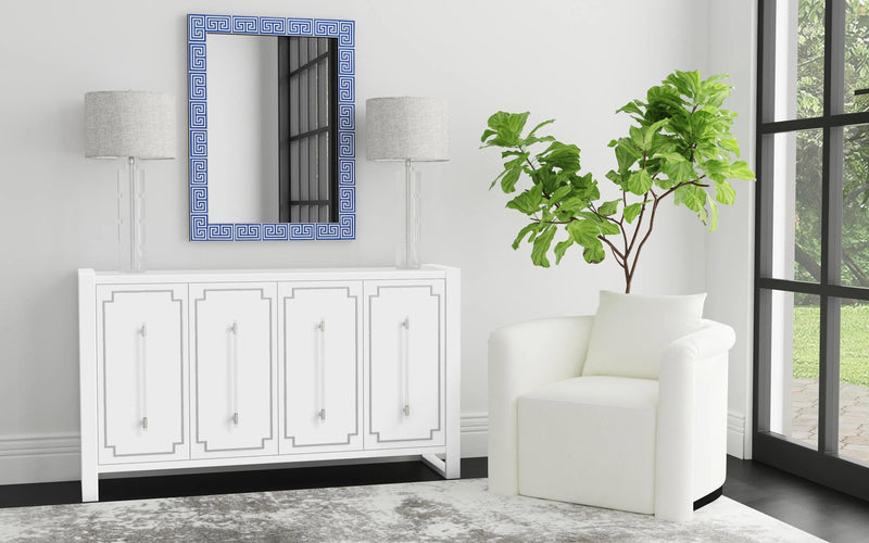 Mariah MDF and Acrylic White Server Sideboards LOOMLAN By Bassett Mirror