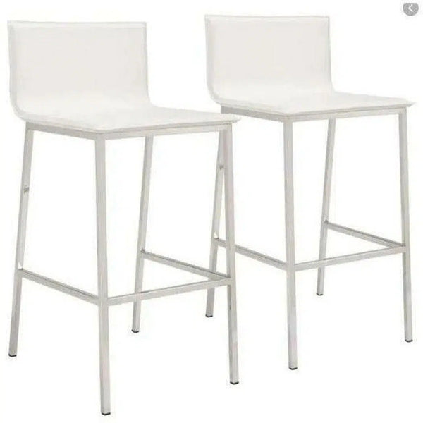 Marina Barstool (Set of 2) White Bar Stools LOOMLAN By Zuo Modern