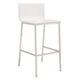 Marina Barstool (Set of 2) White Bar Stools LOOMLAN By Zuo Modern