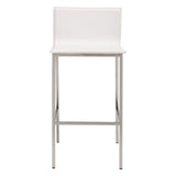 Marina Barstool (Set of 2) White Bar Stools LOOMLAN By Zuo Modern