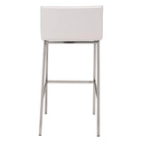 Marina Barstool (Set of 2) White Bar Stools LOOMLAN By Zuo Modern