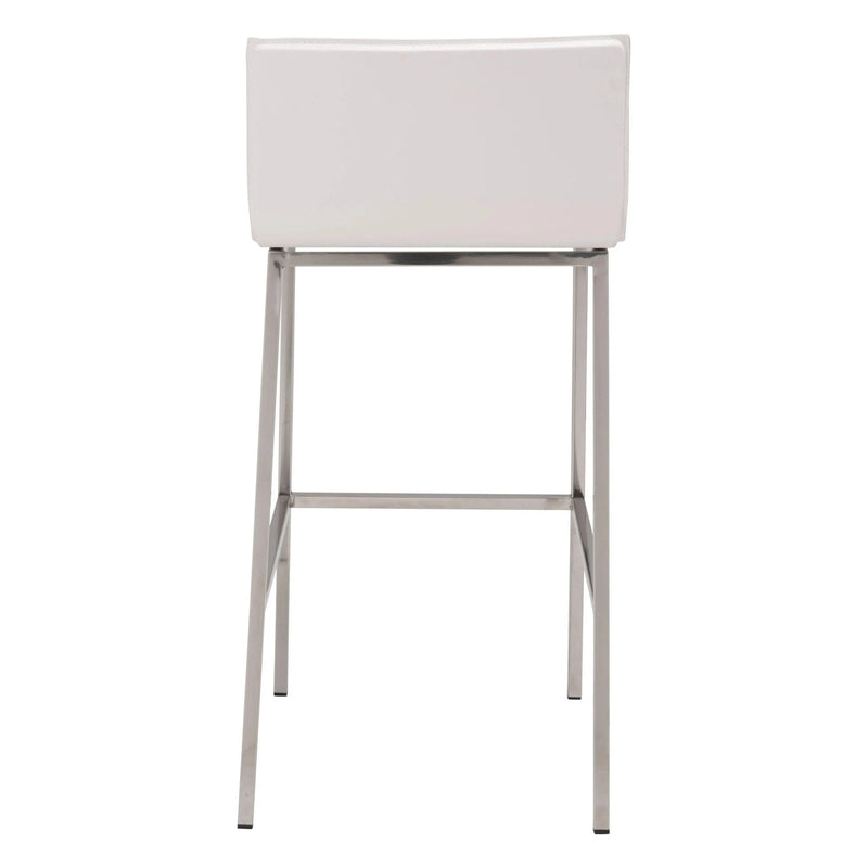 Marina Barstool (Set of 2) White Bar Stools LOOMLAN By Zuo Modern