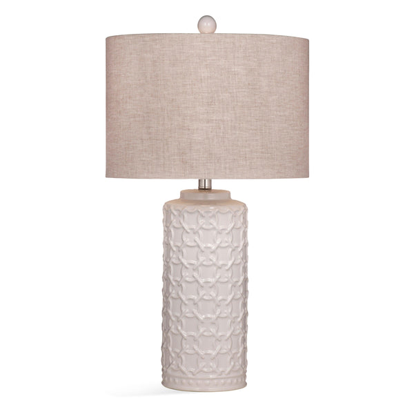 Marina Pine Wood White Table Lamp Table Lamps LOOMLAN By Bassett Mirror