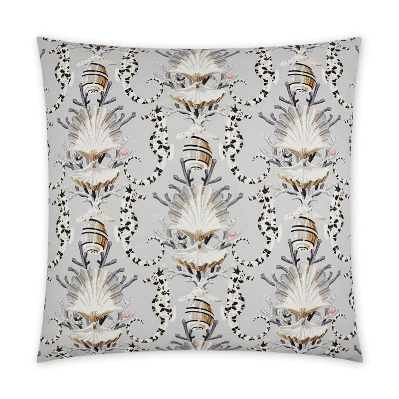 Mariner Beach Silver Large Throw Pillow With Insert Throw Pillows LOOMLAN By D.V. Kap