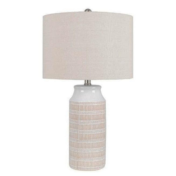 Mariposa Textured Brown and White Table Lamp Table Lamps LOOMLAN By Bassett Mirror