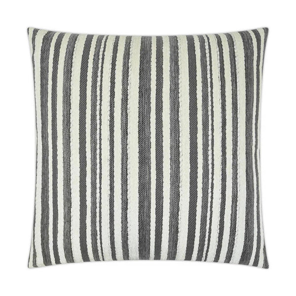 Marisol Charcoal Stripes Grey Large Throw Pillow With Insert Throw Pillows LOOMLAN By D.V. Kap