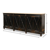 Marksman Extra Wide Sideboard Antique Ebony Sideboards LOOMLAN By Sarreid